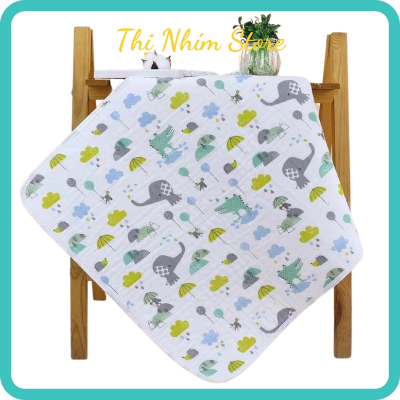 Lót chống thấm cho bé sơ sinh, Thị Nhím Store, Lót chống thấm 6 lớp sợi tre thoáng khí chống hăm cho bé KT 50 x 70 cm