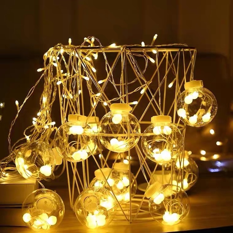 Đèn led thả rèm/mành hình cầu, hình trăng sao trang trí quán cafe, ngoài trời, nhà cửa siêu đẹp