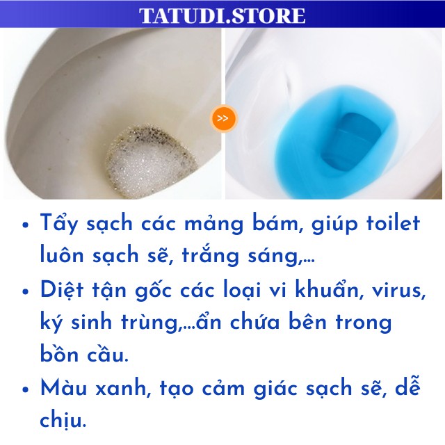 Gói 10 viên thả tẩy bồn cầu toilet siêu mạnh diệt khuẩn lưu hương thơm tự nhiên dịu nhẹ thoáng mát và tiện dụng