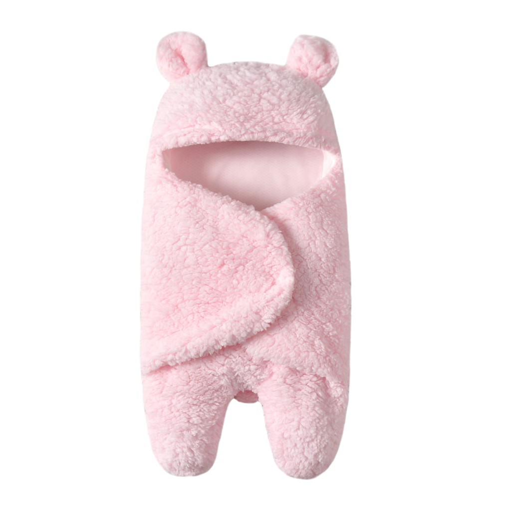 Chăn len lông cừu siêu mềm hình gấu trúc hoạt hình kích thước thu đông cho bé sơ sinh