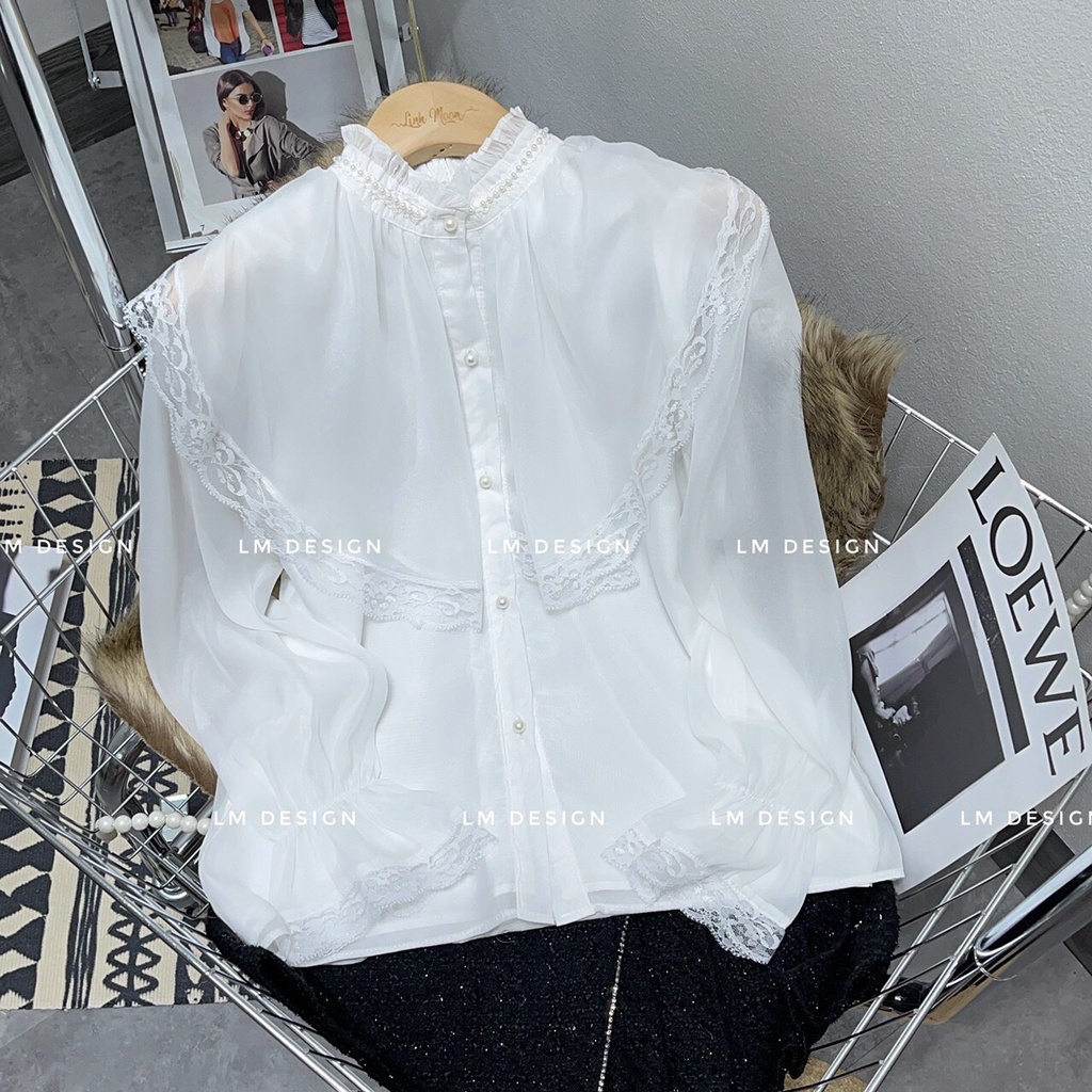 Áo sơ mi nữ trắng đẹp, áo sơ mi nữ công sở dài tay - LAMY87 ( Ảnh chụp sàn thật ) 2 màu trắng , kem | BigBuy360 - bigbuy360.vn