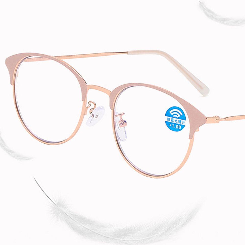 Mắt Kính Thời Trang Khung Kim Loại Màu Ngà