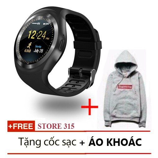  ĐỒNG HỒ THÔNG MINH Y1 MẶT TRÒN, LẮP SIM THẺ NHỚ_ tặng cóc sạc _áo khoác Nam hoặc Nữ  Ug50