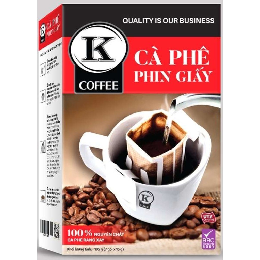 [Hộp 105g] Cà phê phin giấy K COFFEE FILTER