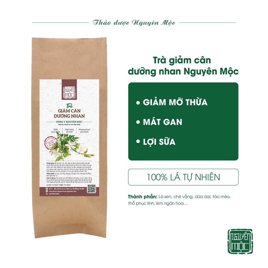 Trà Giảm Cân Dưỡng Nhan- Thảo dược Nguyên Mộc- Giảm cân hiệu quả, an toàn trong thời gian ngắn nhất