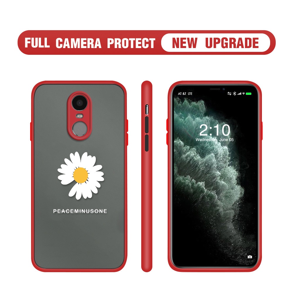 Ốp điện thoại cứng trong suốt chống sốc họa tiết hoa cúc cho Xiaomi Redmi Note 3 4 Note 10 4G 10S 10 Pro