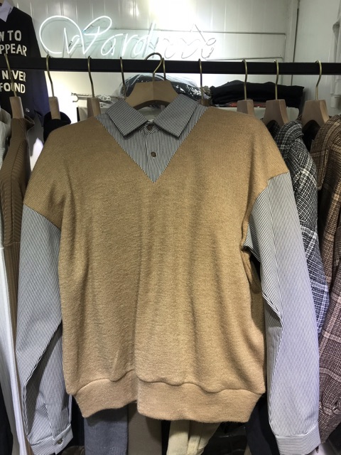 Sơmi phối Gile len 2 in 1