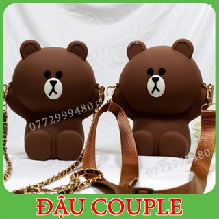 [ẢNH THẬT+VIDEO] Túi gấu brown 100% sillicon chống thấm nước Có 2 Dây Đeo