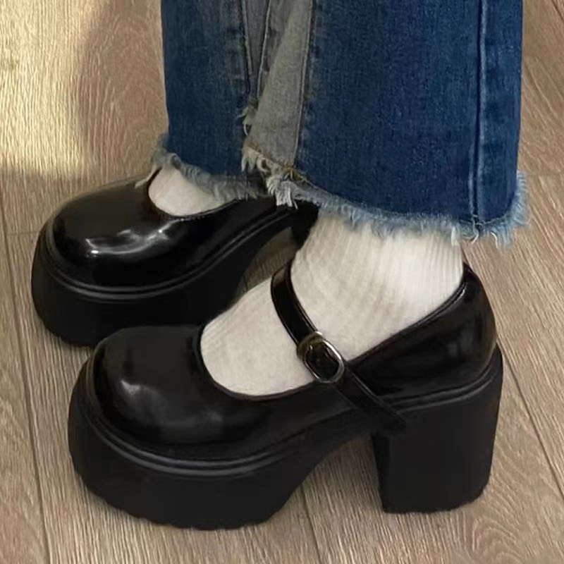 GIÀY LOLITA NỮ ĐẾ CAO HARAJUKU 10CM - WHITE SHOES