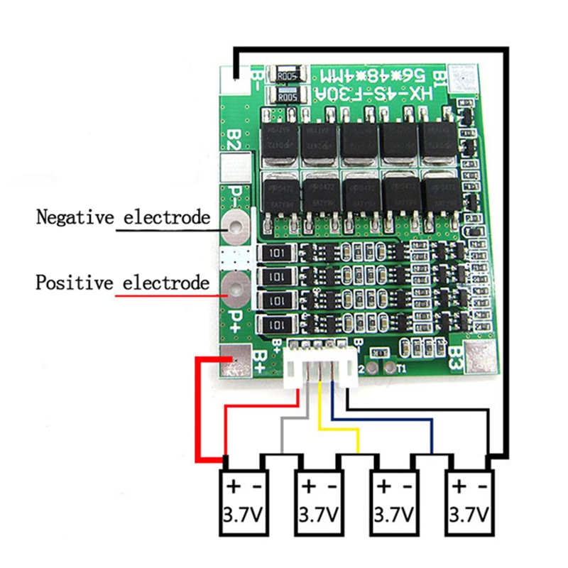 Bo mạch bảo vệ pin lithium 4S 30A BMS 14.8V 12.8V 18650 LiFePO4 cân bằng tiện lợi