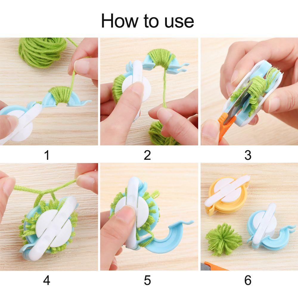 Bộ 4 Dụng Cụ Làm Quả Cầu Lông Xù Tròn Thủ Công Đa Ứng Dụng