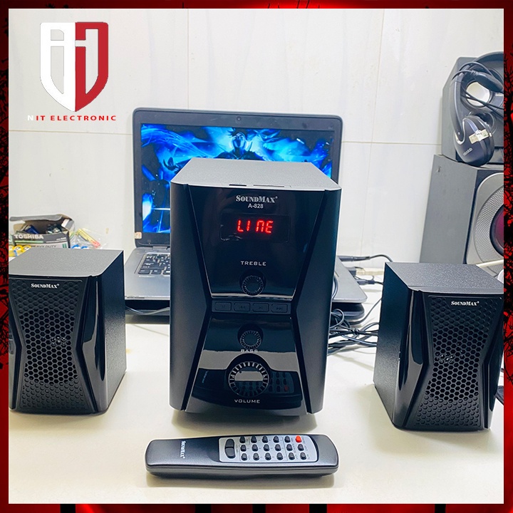 Loa máy vi tính taptop pc 2.1 SOUNDMAX A828 bluetooth chính hãng có dây để bàn loa nghe nhạc