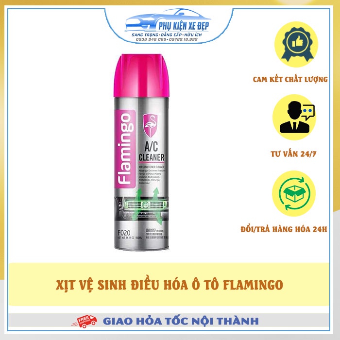 Bình xịt vệ sinh điều hòa ô tô FREE SHIP- Dung dịch vệ sinh dàn lạnh FLAMINGO