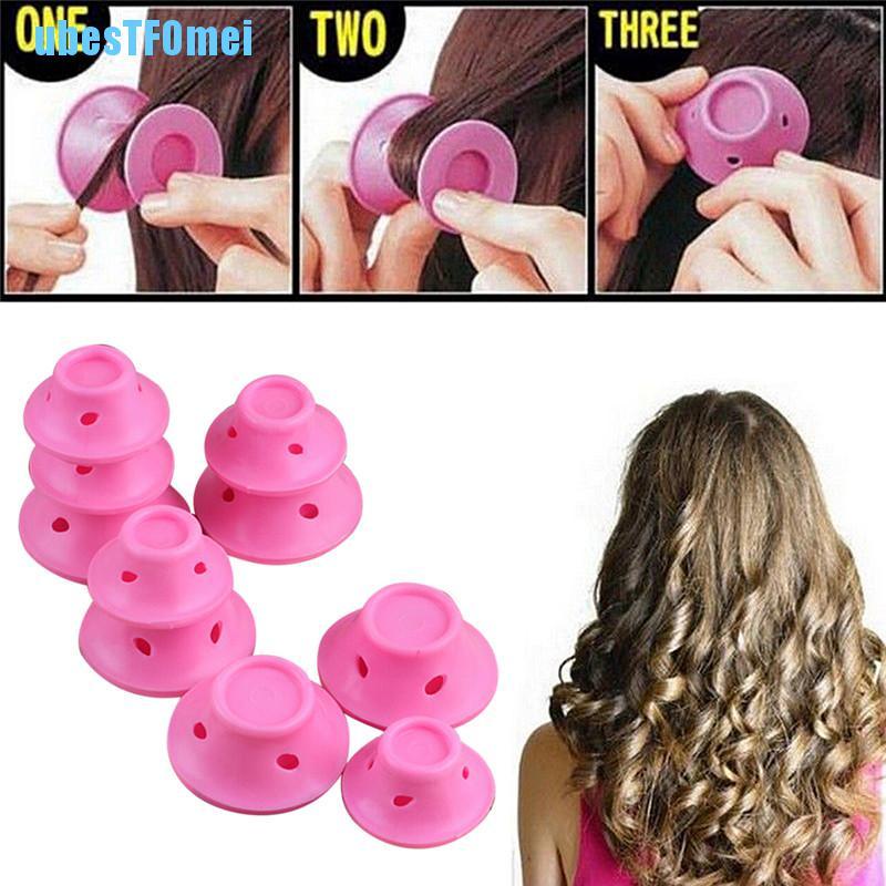 Set 10 Lô Cuốn Tóc Bằng Silicon Mềm DIY Dành Cho Nữ