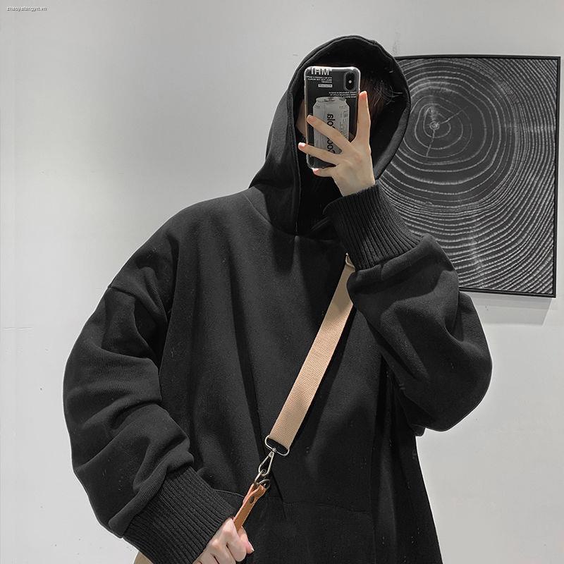 Áo hoodie cổ cao dáng rộng thời trang thu đông hong kong dành cho cặp đôi