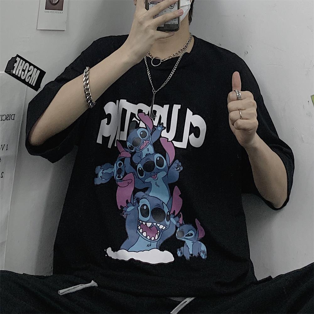 Áo Thun Tay Ngắn Dáng Rộng In Hình Gấu Thời Trang Hàn Quốc Cho Nam