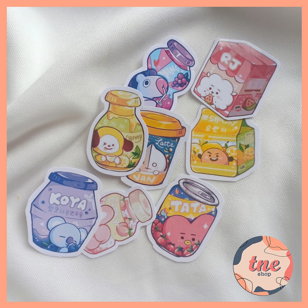 [HÀNG CÓ SẴN] Sticker Đồ uống BT21