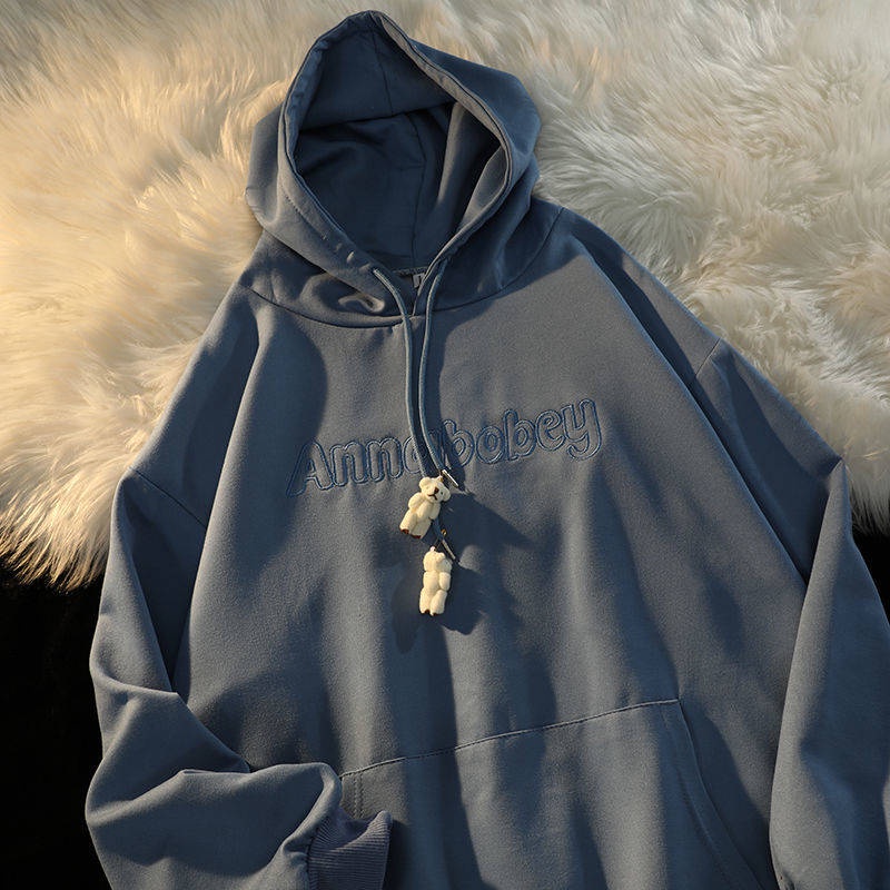 hoodie zip Áo Hoodie Dáng Rộng In Hình Gấu Dễ Thương Phong Cách Hàn Quốc Thời Trang Mùa Thu Cho Nữ Cỡ 200 | BigBuy360 - bigbuy360.vn