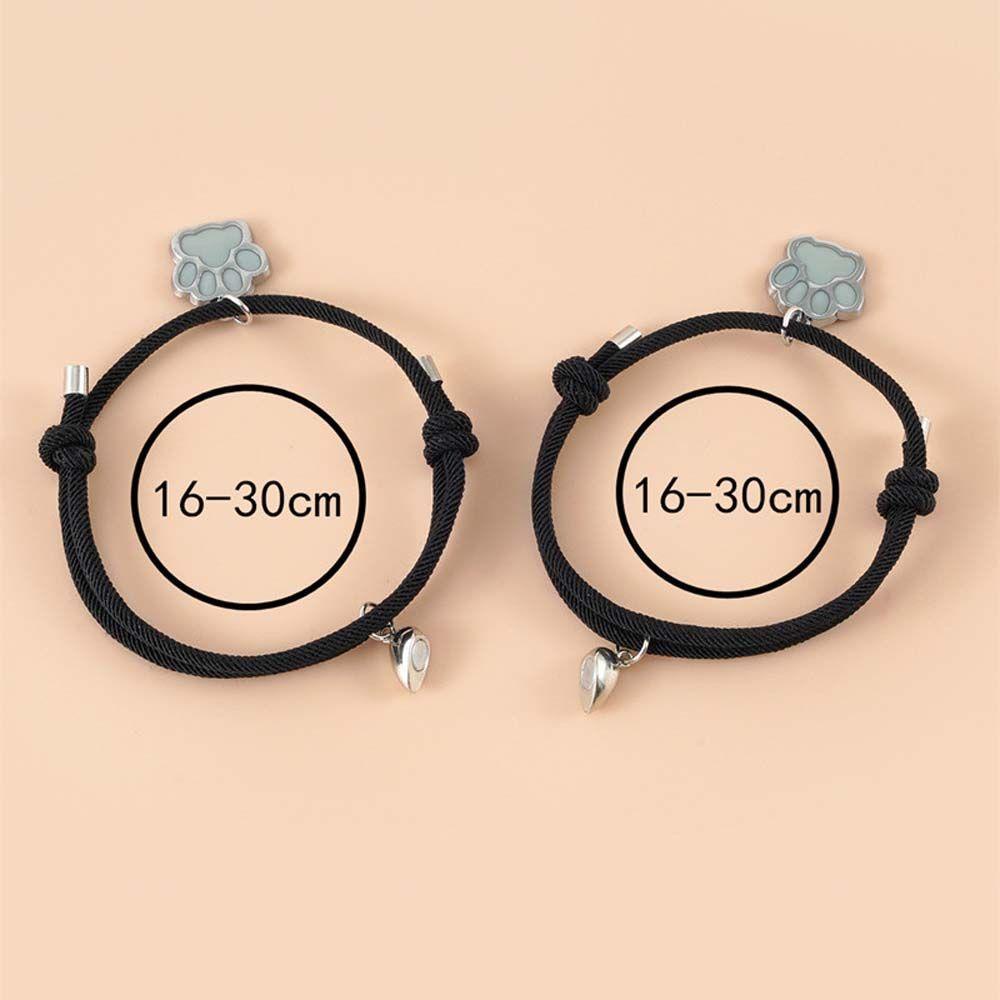 Set 2 Vòng Tay Mặt Hình Trái Tim Lục Giác Phát Sáng Phong Cách Hàn Quốc Dành Cho Bạn Thân