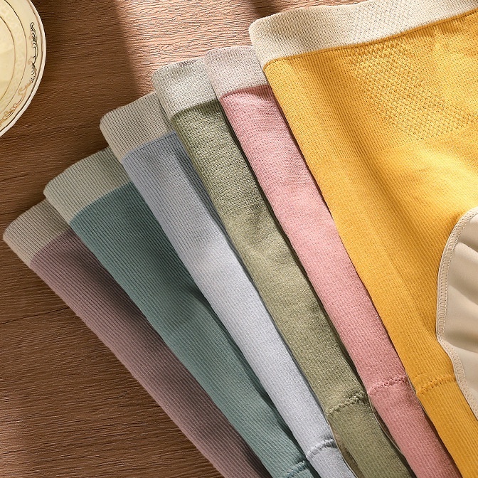 Quần Lót Cotton Nguyên Chất Lưng Cao Không Đường May Kháng Khuẩn Thoải Mái Thoáng Khí Cho Nữ