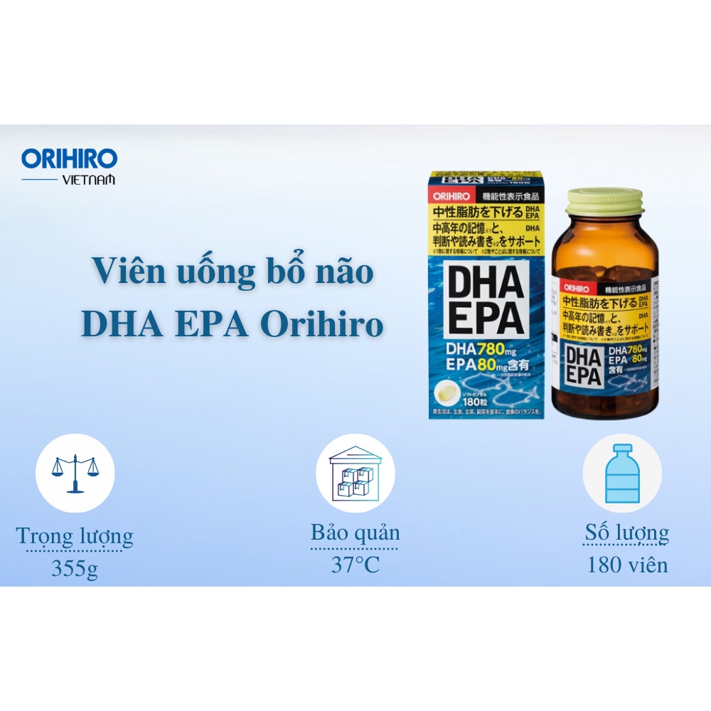 Viên uống bổ não DHA EPA Orihiro (180 viên)