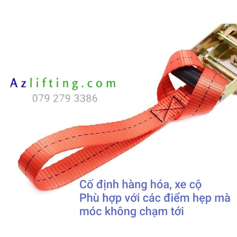 Dây polyester hai đầu mắt đa năng cột chở hàng hóa, xe máy, pallet