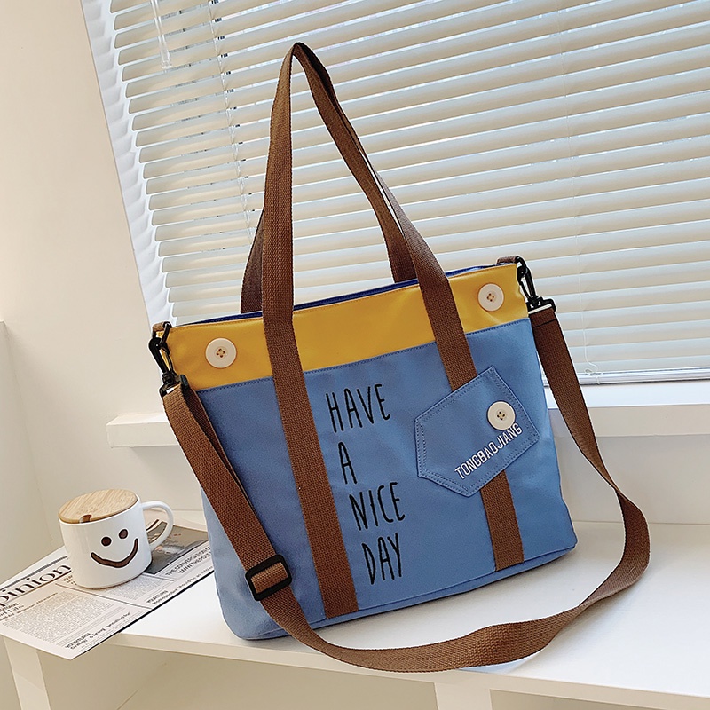 Túi Vải Canvas Đeo Vai Phong Cách Trẻ Trung Dành Cho Nữ
