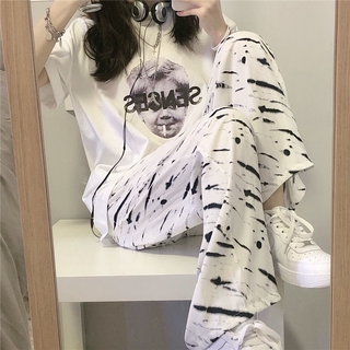  quần kaki nữ Dài Ống Rộng In Họa Tiết Ngựa Vằn Kiểu Hàn Quốc Thời Trang