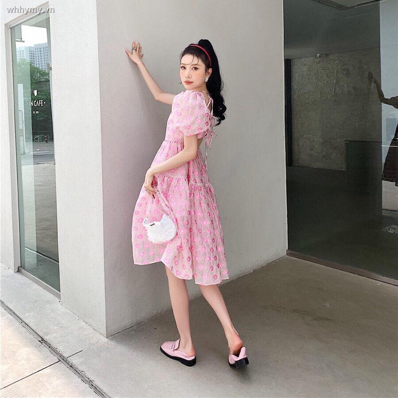 Đầm Dáng Xoè Màu Hồng Ngọt Ngào Cho Nữ