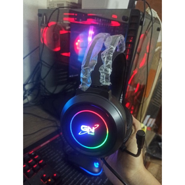 Tai nghe Gamming Gnet GH5 7.1 cổng USB mic chống ồn led RGB bảo hành 12 tháng