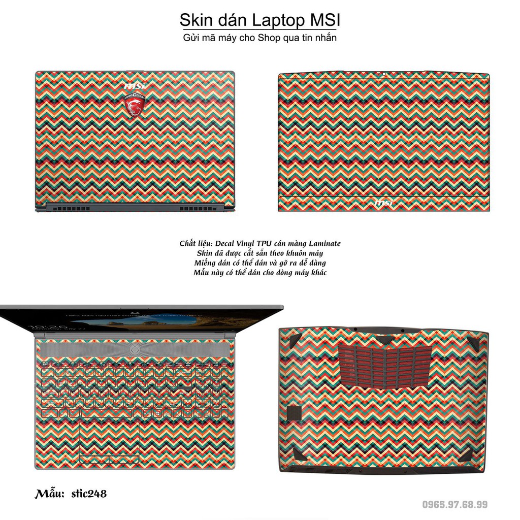 Skin dán Laptop MSI in hình Chevron - stic249 (inbox mã máy cho Shop)