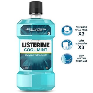 Nước Súc Miệng Listerin bạc hà chai 750ml