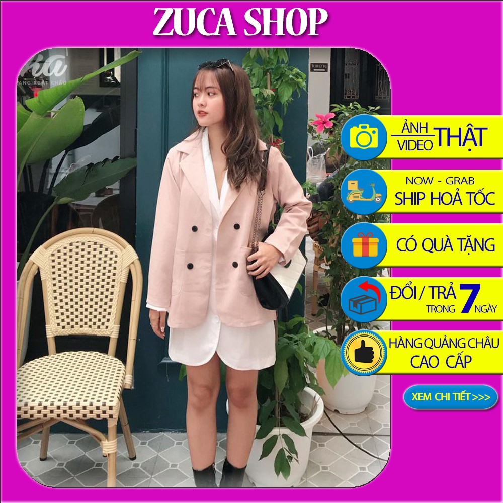 ÁO KHOÁC BLAZER 1 MÀU TRƠN HÀN QUỐC 2 LỚP