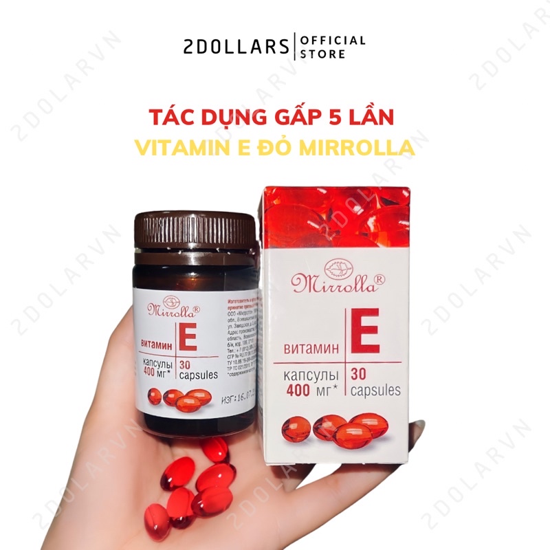 Vitamin E Đỏ Mirolla - Hộp 30 Viên Hàm Lượng 400Mg