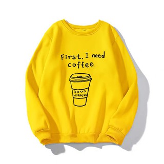 Áo sweater nam nữ I need coffee (NHIỀU MÀU) chất liệu vải nỉ bông
