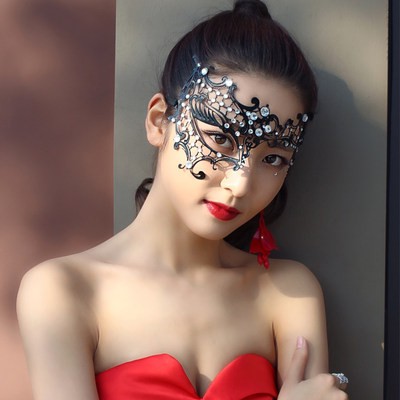 Halloween người lớn bên phụ nữ nửa khuôn mặt sexy vàng kim loại khảm sắt Mặt nạ trang điểm prom công chúa