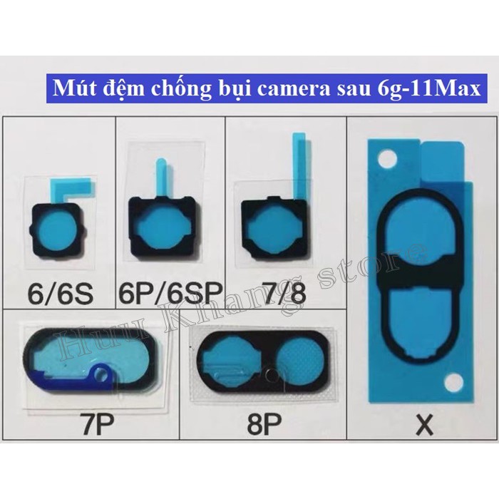 (Set 5c) Mút đệm chống bụi camera sau iphone 6g-11Promax