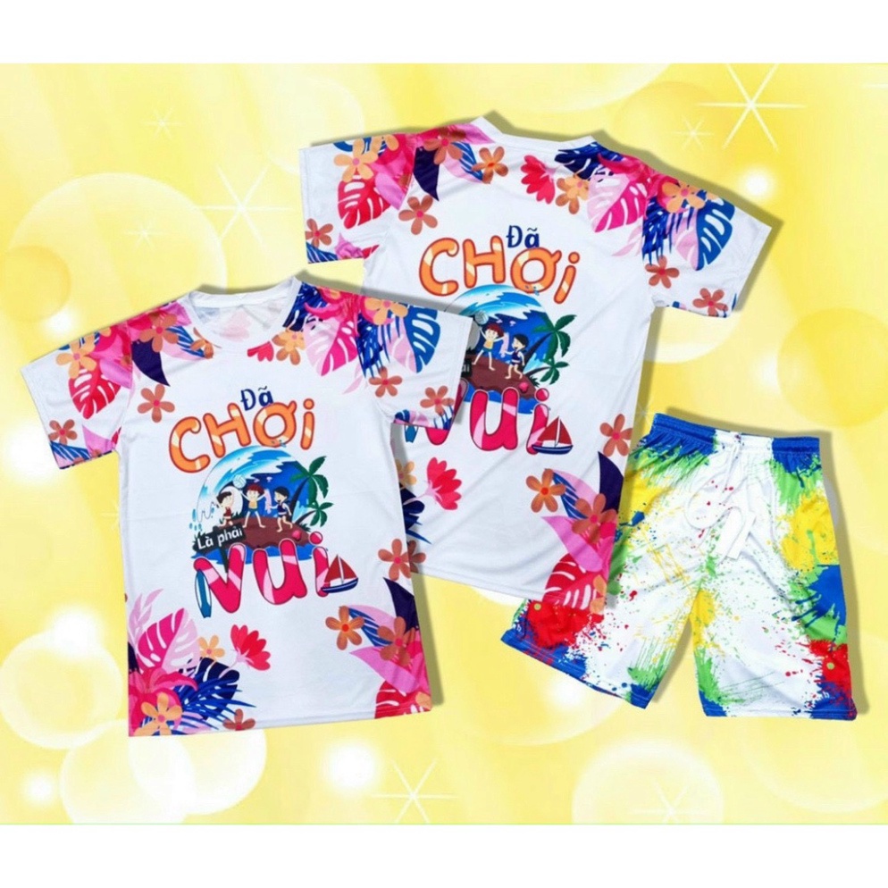 Bộ Thể Thao Nam Nữ Mùa Hè, Đồ Bộ Mặc Đi Du Lịch Đi Biển Chất Thun Lạnh Như Hình GK199