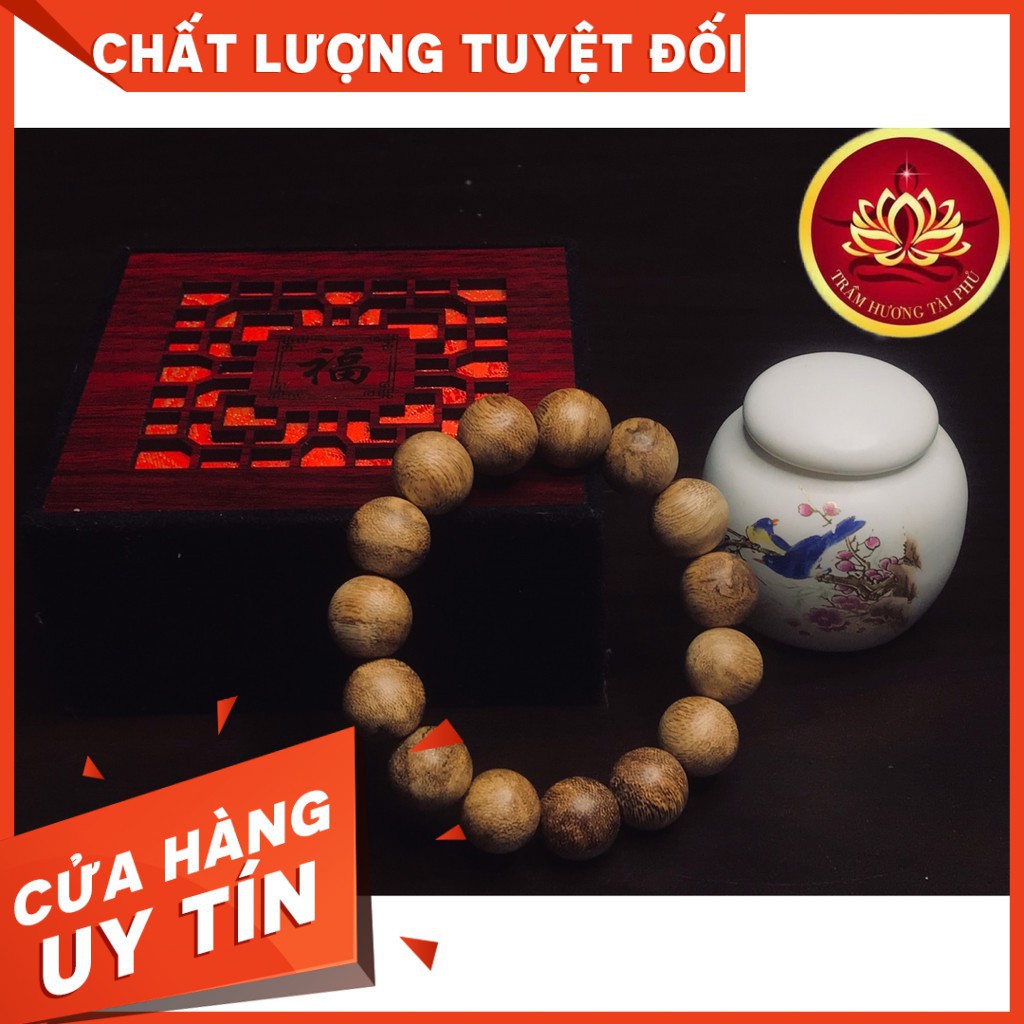 VÒNG TAY CHUỖI HẠT TRẦM HƯƠNG 14 MM (Vòng Tay Thiên Nhiên Mùi Thơm Vĩnh Viễn )