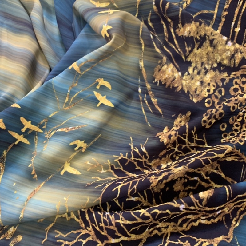 Vải Áo Dài Nhật Nguyệt Sơn Thuỷ Có Ảnh Thật siêu sang