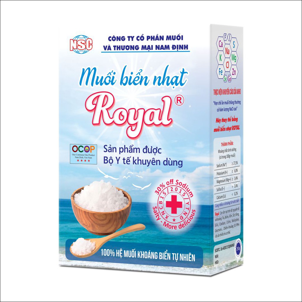 Muối biển nhạt Royal muối Nam Định tốt cho sức khỏe Healthy247 người tiểu đường nên dùng