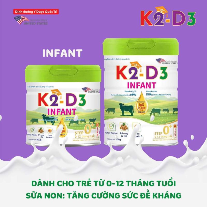 Sữa non dinh dưỡng k2 d3 tăng sức đề kháng cho trẻ từ 0-12 tháng