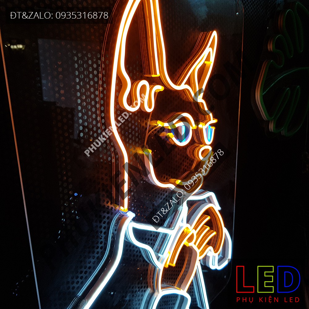 Đèn Led Neon THẦN MÈO BEERUS Cực Ngầu- THẦN HỦY DIỆT BEERUS Neon Sign, Đèn Led Neon BEERUS Trang Trí Phòng Game