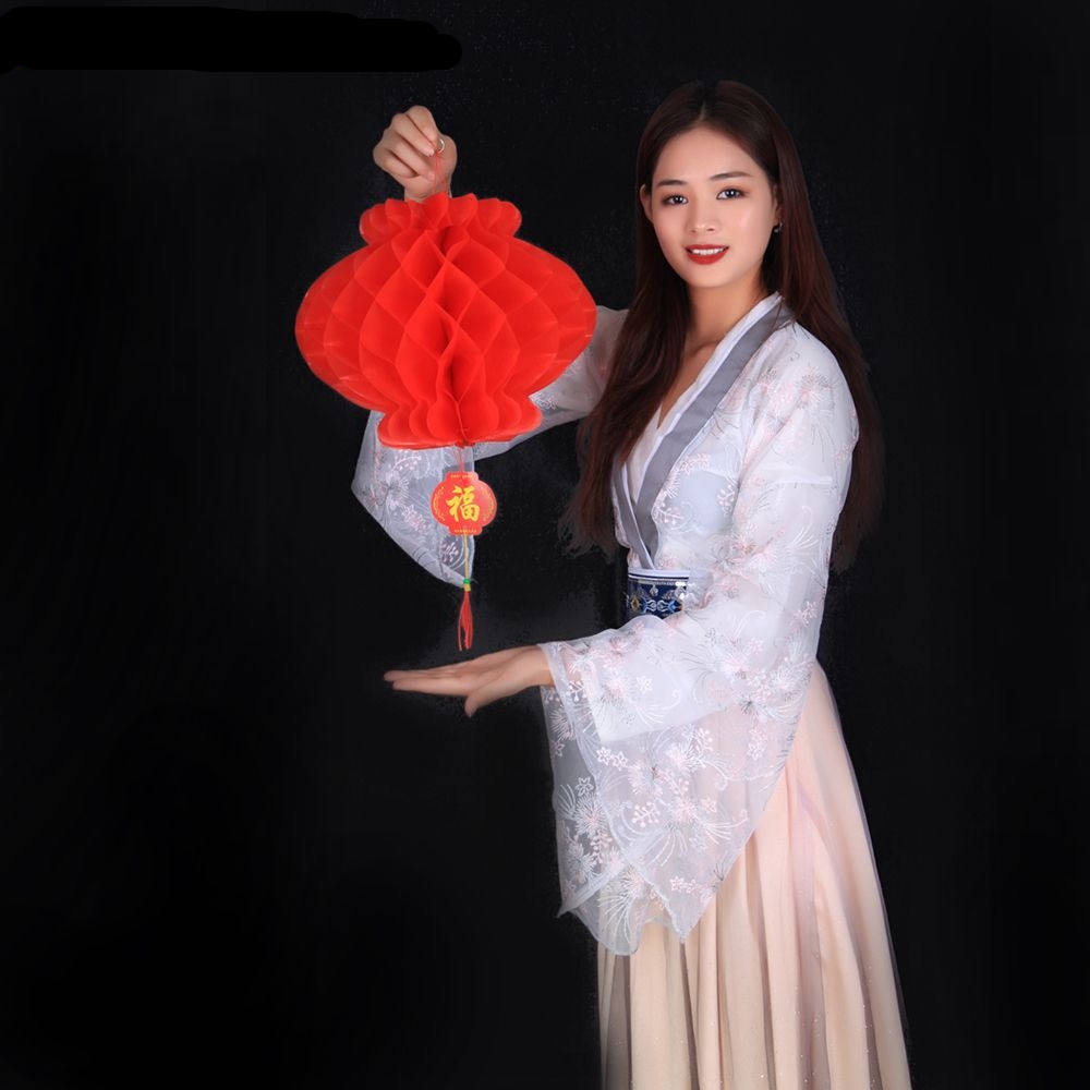 Lồng đèn giấy chống nước 30cm trang trí năm mới phong cách trung hoa