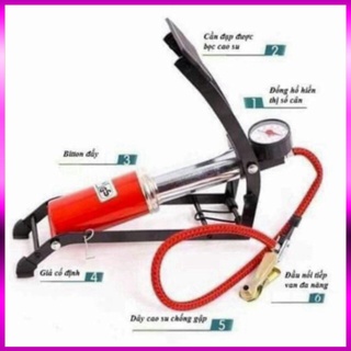 Bơm Đạp Chân Mini 1 Piston - Bơm Ô Tô - Bơm Xe Máy