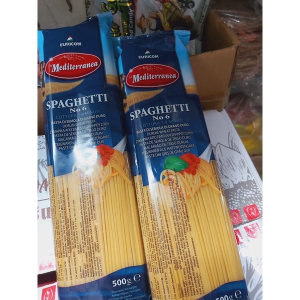 Mì ý Spaghetti No 6 hiệu EURICOM 24k / 1 gói 500g