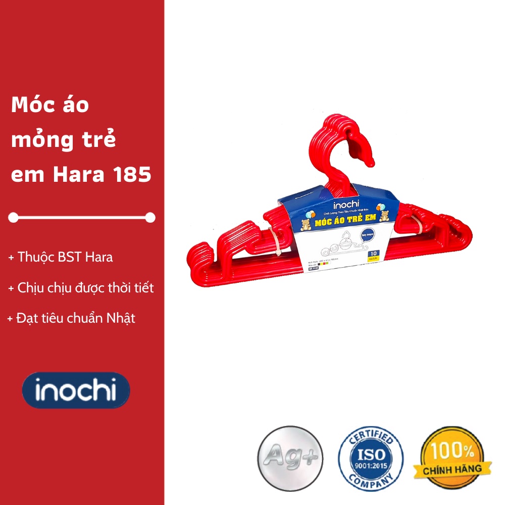 Bộ 10 Móc áo chống trượt Hara 185 - Thiết kế tinh tế, Chống chịu được mọi loại thời tiết, Chất lượng Nhật Bản