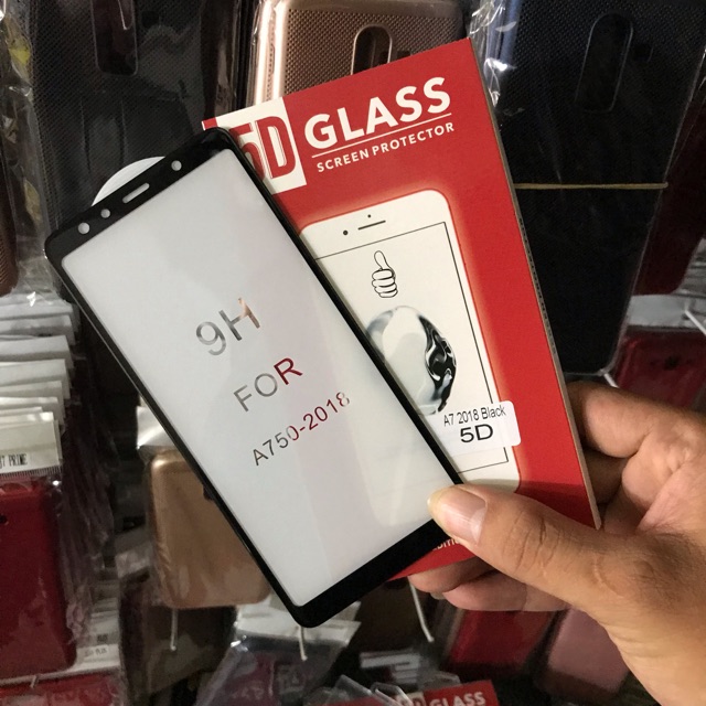 Kính cường lực 5D samsung A7 2018 ( xịn ) full màn hình