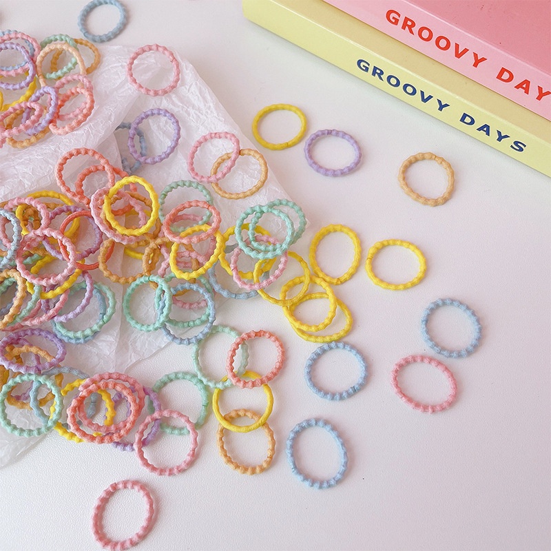 Set 100 Dây Thun Buộc Tóc Nhiều Màu Sắc