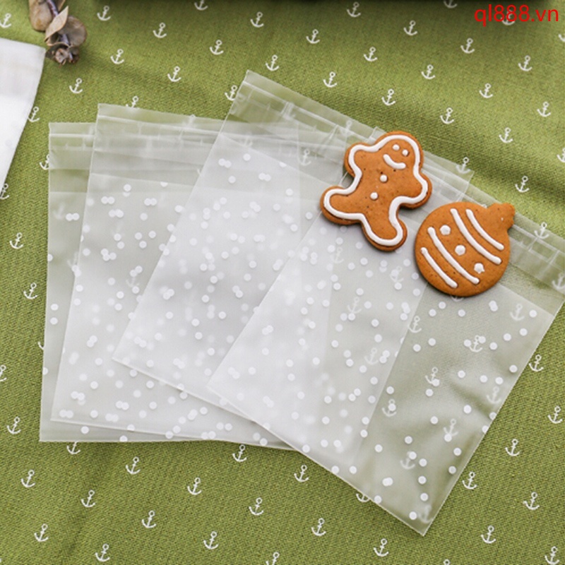 Set 100 Túi Nhựa Trong Suốt Đựng Bánh Kẹo Xinh Xắn